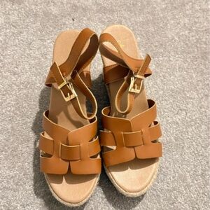 Studio Tan Woven Strap Sandals